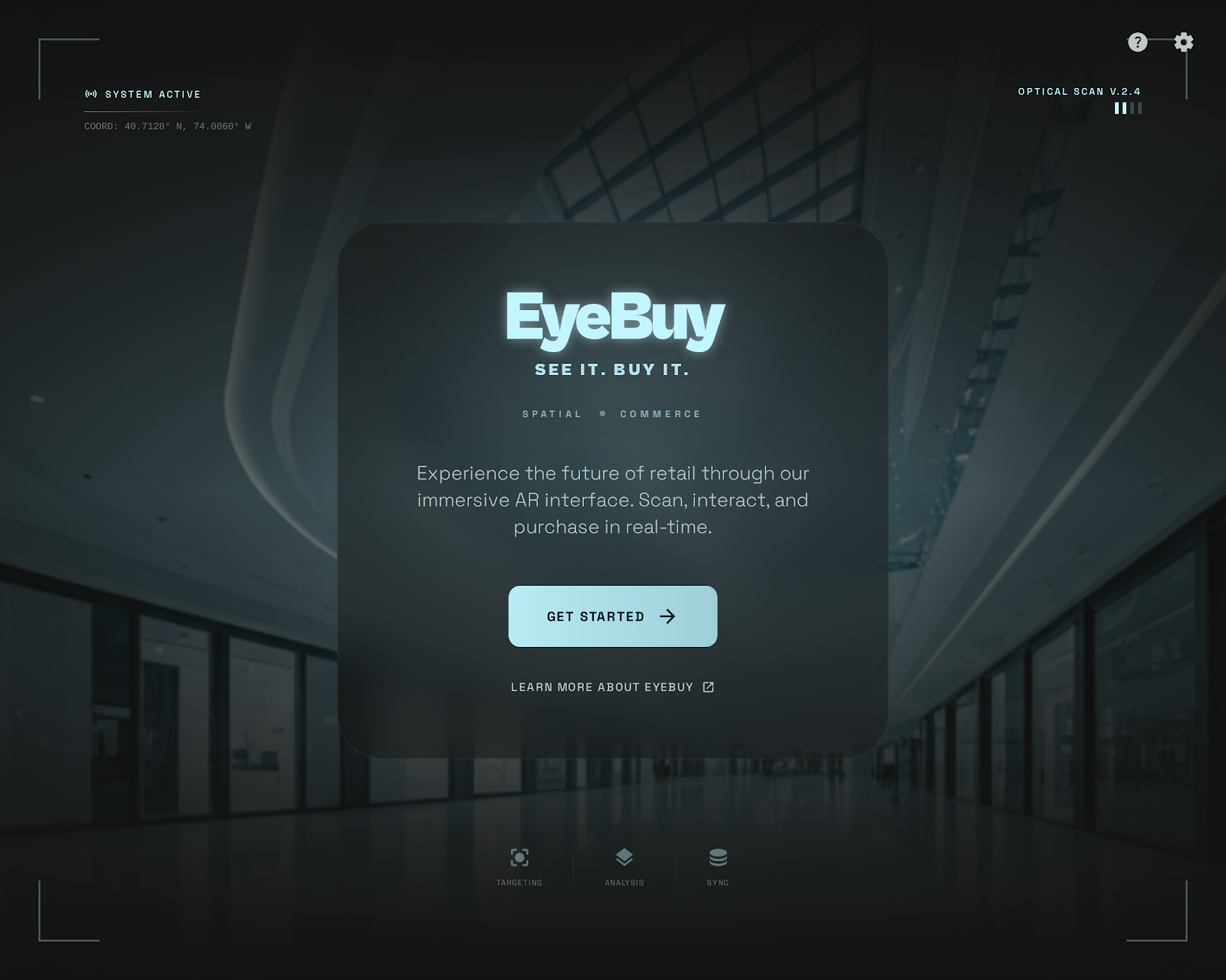 EyeBuy Welcome Screen