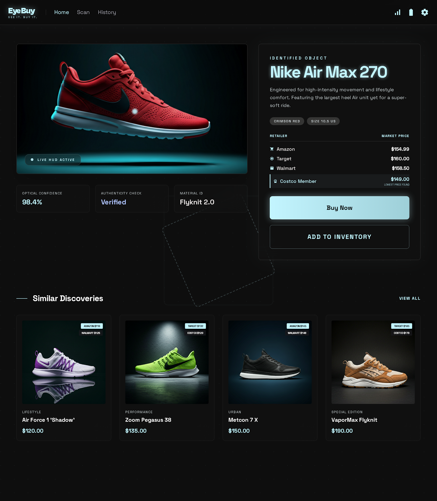 EyeBuy Product Results Screen